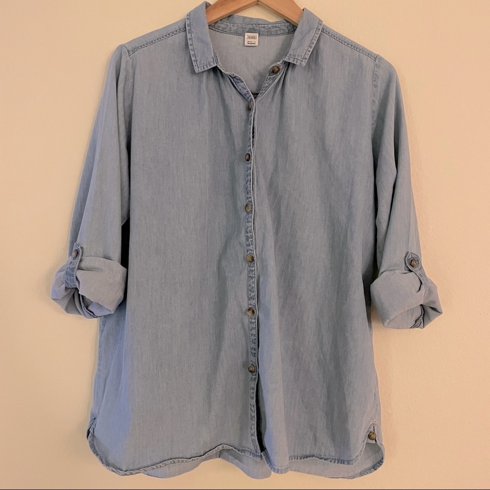 Vintage Relaxed-Fit 100% Cotton Denim Button Shirt